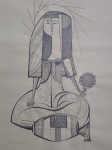 Aldemir Martins, Rendeira, gravura, assinada pelo artista, PA, 70x50cm, sem moldura