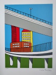 Carlos Furtado, Paisagem, gravura, tiragem 58/100, 40x34cm, sem moldura