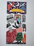Bacaro Borges, Noite Abençoada, Xilogravura, 48x23cm, 2025, sem moldura