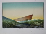 Inácio Ramos, Monolítica, gravura, tiragem 64/100, 1989, 25x35cm, sem moldura, necessita de limpeza