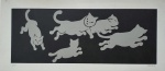 Fang, Gato prateado, gravura, tiragem 21/50, 23x50cm, sem moldura, necessita de limpeza