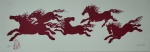 Fang, Cavalo Vermelho, gravura, tiragem 23/50, 18x50cm, sem moldura