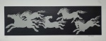 Fang, Cavalo Prateado, gravura, tiragem 36/50, 20x50cm, sem moldura, necessita de limpeza