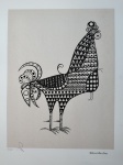 Aldemir Martins, Galo Preto, gravura, tiragem 33/100, 70x50cm, Edição Póstuma, sem moldura