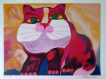 Aldemir Martins, Gato Vermelho, gravura 94/120, 50x70cm, Edição Póstuma, sem moldura