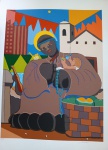 Sebastião Mendes, Santo Antonio, gravura 75/100, 100x70cm, sem moldura