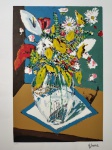 Márcio Schiaz, Motivo Floral, gravura 1/45, 66x50cm, sem moldura