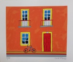 Carlos Furtado, Fachada Laranja, gravura 81/100, 30x35cm, sem moldura