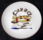 Prato para servir pizza, produzido em porcelana, diâmetro 30,5 cm, item com contemporâneo.