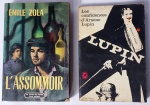 Lote contendo 2 livros de romance, escritos em francês, década de 50, marcas do tempo.