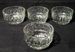 Conjunto com 4 bowls para sobremesa produzidos em vidrao, diâmetro 10cm, década de 50.