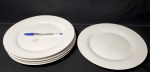 MIMO STYLER- Lote contendo 5 pratos produzidos em porcelana branca, diâmetro:27cm.
