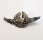 Antigo Breve  ou possivelmente condecoração, produzido em Prata de lei, representando Asas Ladeadas em folhas de louro, maior comprimento:4cm, parte do encaixe quebrada necessita ser soldada.