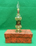 Pequeno perfumeiro egipcio em cristal. 15cmA x 3,5cmD.