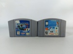 CARTUCHOS - NINTENDO: Par de cartuchos de vídeo game NINTENDO, PILOTWINGS E OLIMPIADAS DE INVERNO NAGANO 98, o estado, medidas: altura:8 cm e largura:12 cm