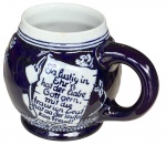Rara e linda caneca de CHOPP Alemã , em azul cobalto. Medida: 10x15x7cm