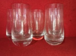 Conjunto de 5 Lindos Copos em Cristal Bohemia com base pesada abaulada. Medida: 14 cm.