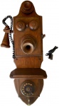 Grandiosos telefone de parede. Caixa executada em madeira nobre. Medidas: 75 x 22 x 28