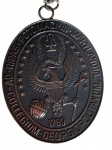 Medalha com 49 gramas em prata de lei. Prêmios do presidente para professores acadêmicos ilustres pelo Colégio Georgiapolitano de 1789. 6cm