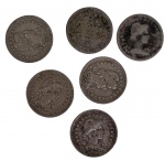 Lote composto por 6 Moedas 20 Reis República Diversas datas