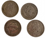 Lote contendo 4 Moedas Brasileiras, República, Valor 20 Reis, Ano 1918 à 1921