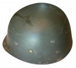 MILITARIA - Antiga carneira em fibra para capacetes militares de aço.