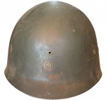 MILITARIA - Antiga carneira em fibra para capacetes militares de aço.