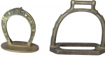 Lote de esporas em alpaca sendo um da marca eberle. Medidas: menor 9 x 4 x 8 / maior 10 x 3 x 11