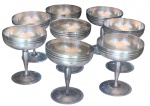 Conjunto de 8 taças de sobremesa em Metal prateado mono gramado, timbrado com marcaçõesnabase.