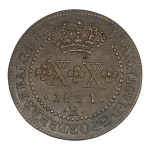 Brasil, XX Réis 1821 R, Cobre. 