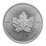 Canadá, 5 Dólares 2025 "Maple Leaf", Prata: (.999) - 31,1gr - 38mm PROOF. R$300,00