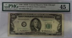 Cédula dos Estados Unidos, 100 Dólares GRADUADO pela PCGS 45 CEF - Reposição.