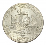 Portugal, 100 Escudos 1989, `II Série Descobrimentos - À Conquista do Atlântico - À Conquista do Atlântico - Ilhas Canárias`, Cupro-Níquel. 