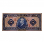 Cédula do Brasil, 5 Mil Réis Autografada 1924 `Brasil com Z - Brazil` - 19ª Estampa - Série 79ª. 