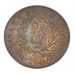 Buenos Aires, 2 Reales 1840, Cobre ESCASSA.
