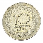 Áustria, 10 Groschen 1925, Cupro-Níquel. 