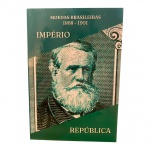 Álbum Moedas Brasileiras 1868 a 1901 - Império e República. 