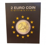 Álbum 2 Euro Coin Collection, acompanha bandeiras para identificação. 