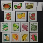 Regular Frutas, todos selos da série frutas de 0,7mm, difícil aparecer esta série completa!