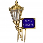 MAUBOUSSIN- Place Vendome Paris. Raro e Elegante Broche Art Deco miniatura de Lanterna de rua france