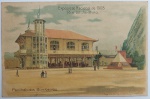 Cartão Postal Rio de Janeiro, Capital. Exposição Nacional de 1908. Pavilhão dos Bombeiros. Ed. Litog