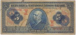 Cédula do Brasil - 5 Mil Réis (5 Cruzeiros) - 1942 - Autografada - Cat AI C 002 - MBC/SOB