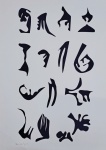 Leon Ferrari. Manuscrito, gravura, tiragem 9/100, 70x50cm, sem moldura