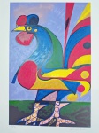 Aldemir Martins, Galo, gravura, tiragem 17/120, 70x50cm, sem moldura, Edição Póstuma