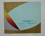 Toyota, Ondas, gravura, tiragem 99/200, 21x24cm, sem moldura, necessita de limpeza