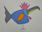 Lucas Pennacchi, Pássaro, gravura, tiragem 91/130, 21x30cm, sem moldura