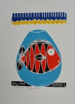 Bacaro Borges, Aquário, xilogravura, 2024, 33x24cm, sem moldura