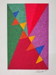 Zi Facella, Composição Geométrica, gravura, tiragem 68/100, 2023, 50x35cm, sem moldura