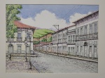Joel Firmino do Amaral, São Luis do Paraitinga, nanquim aquarelado sobre papel, 31x41cm, sem moldura