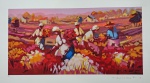 Érico Santos, Camponeses, gravura, PA, 40x70cm, sem moldura